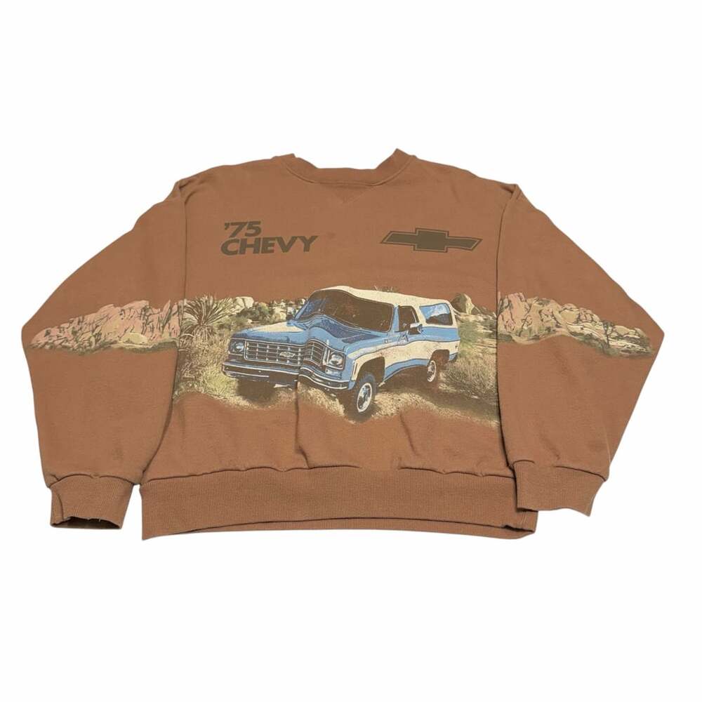 GM Official Licensed Product '75 Chevy Blazer Brown Crewneck Sweatshirt Size S